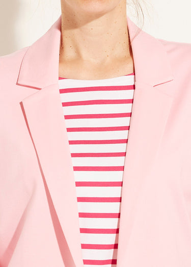 Veste droite boutonnée maille milano unie Rose bonbon