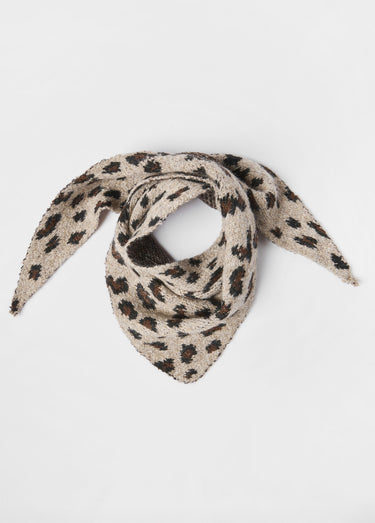Echarpe triangle avec laine, léopard Leopard