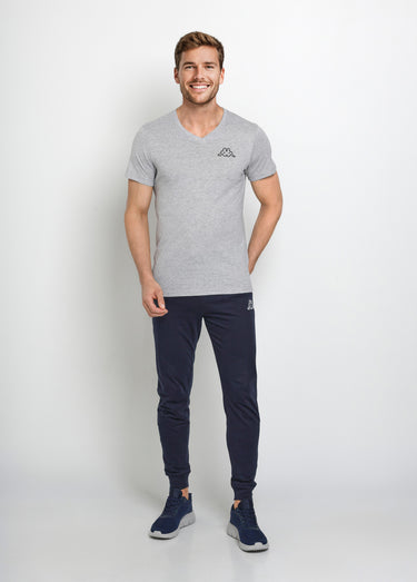 T-shirt col V manches courtes foncés Gris
