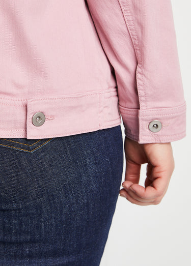 Veste en jean coupe droite stretch Rose