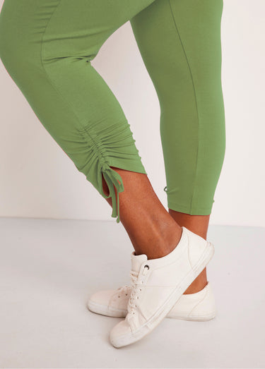 Legging court ceinture élastiqué Uni Tilleul