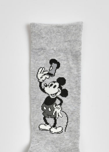 Chaussettes vintage fantaisie, Mickey Gris Fonce