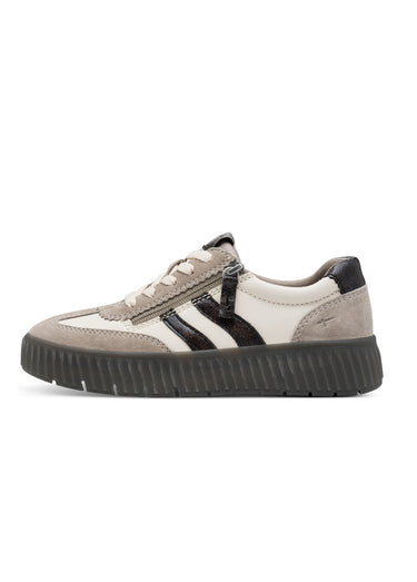 Baskets vintage en cuir, semelle épaisse Gris Clair
