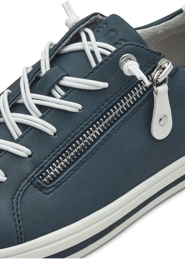 Baskets avec lacets élastiqués et zips Marine