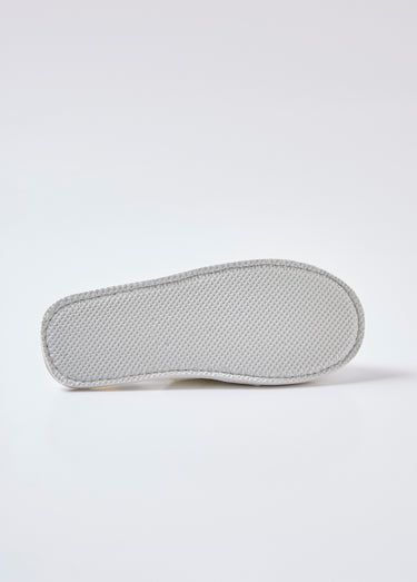 Chaussons façon mules, lignes contrastées Blanc