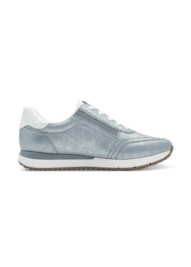 Baskets lacets et zip avec logo perforé Argente