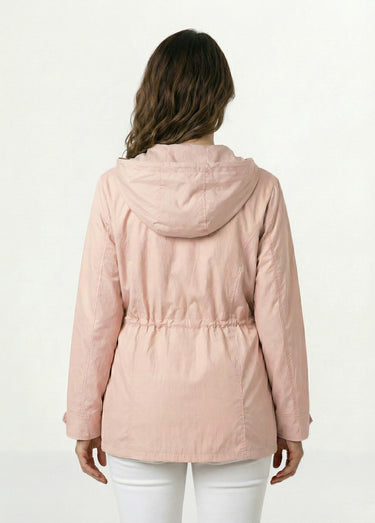 Parka zippée pressionnée, effet satiné Rose Nude