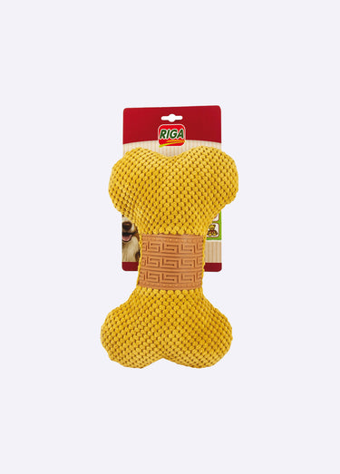 Doudou tissu pour animal en forme d'os Jaune