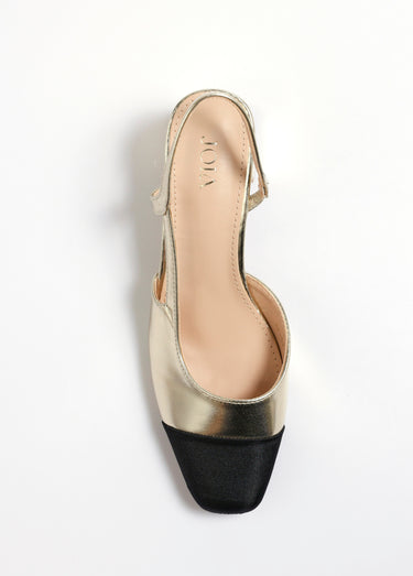 Escarpins bicolores chic en toile Dore