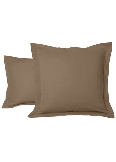 Taie pur coton uni RELAX Marron/taupe