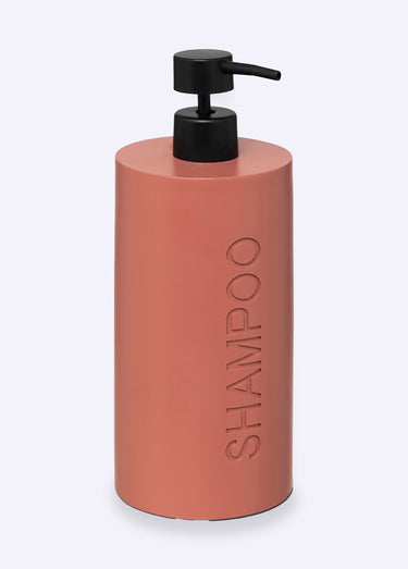 Distributeur pompe savon 1L avec texte Shampooing orange