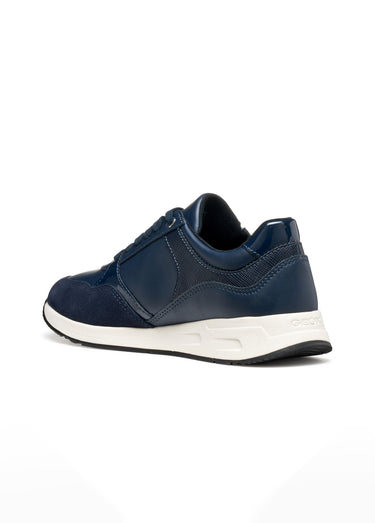 Baskets compensées lacets et zips Bleu Marine