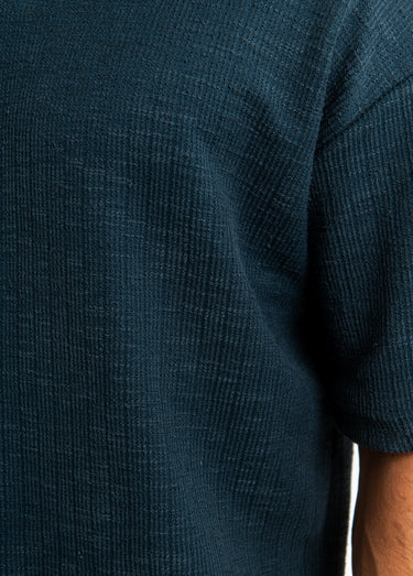 Polo en maille avec col à pointes Bleu