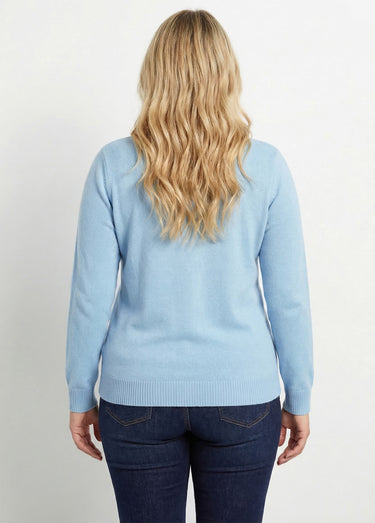 Pull doux col roulé manches longues Ciel