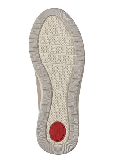 Baskets cuir suédé empiècements fantaisie Beige