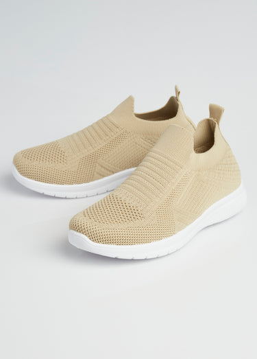 Baskets sportswear en mesh style jogers Beige
