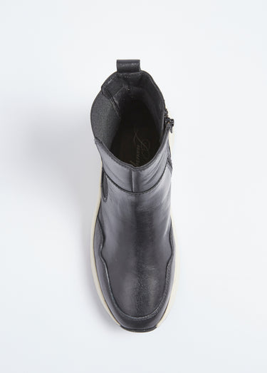 Boots cuir sportswear semelle épaisse Noir