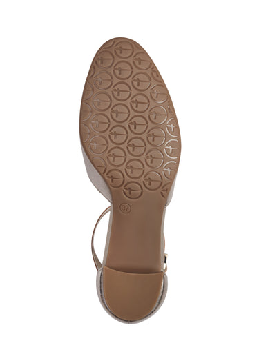 Escarpins salomés cuir avec bout amande Dore