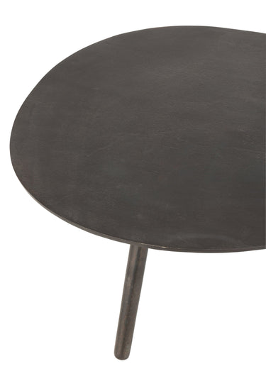 Table basse en métal, forme organique Noir