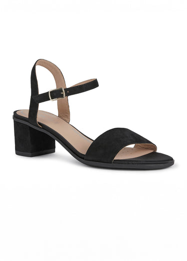 Sandales à talon large bride cheville Noir