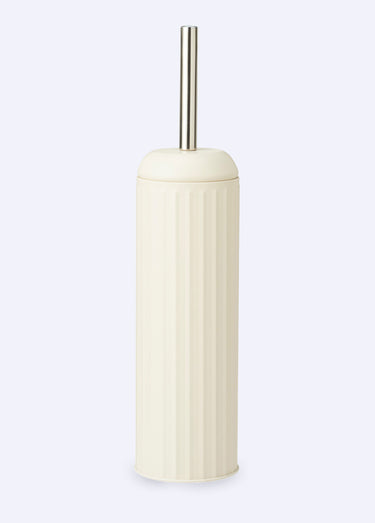 Brosse pour WC, en métal  strié Creme