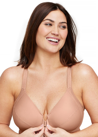 Soutien-gorge WonderWire Grandes Tailles Effet Amincissant, à Armatures et Fermeture Frontale n°1247 Cappuccino