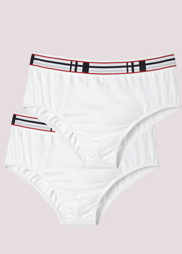 Slips fermés avec ceinture fantaisie Blanc Lot 2