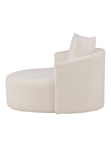 Fauteuil large rond façon cocooning Blanc