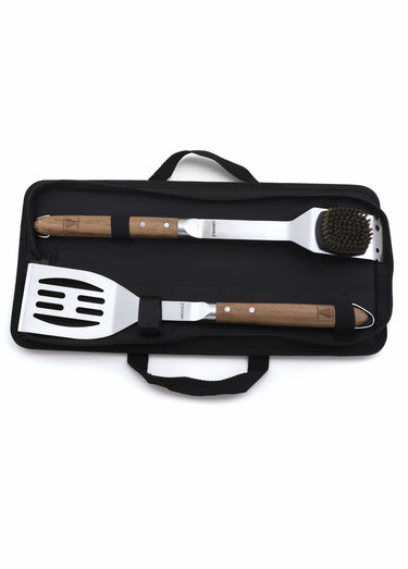 Spatule et brosse pour barbecue Inox / Bois