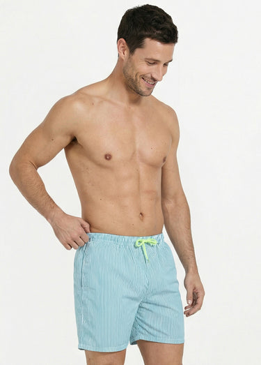 Short de bain à rayures fines Raye Vert