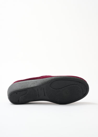 Mocassins élastiqués cuir grande largeur Bordeaux