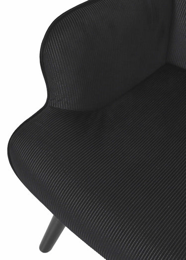 Fauteuil velours et dossier capitonné 1N Noir