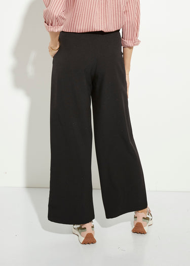 Pantalon tailleur fluide élastiqué Noir