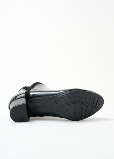 Low boots zippées largeur confort cuir Vernis Noir
