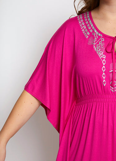 Tee-shirt longueur tunique volume T Fuchsia