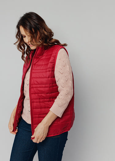 Veste matelassée sans manches Framboise