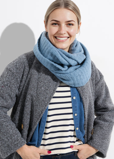 Tour de cou snood en maille mousseuse Bleu