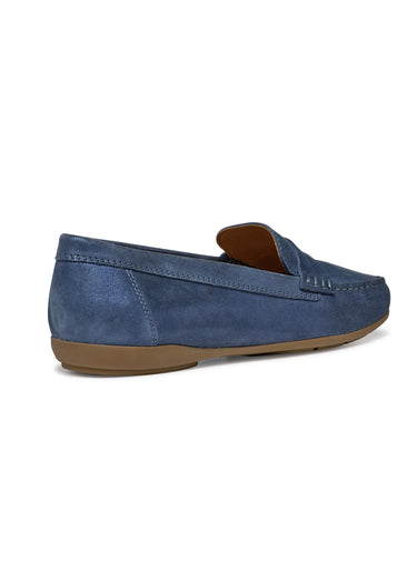 Mocassins chic cuir semelle fine Bleu Marine