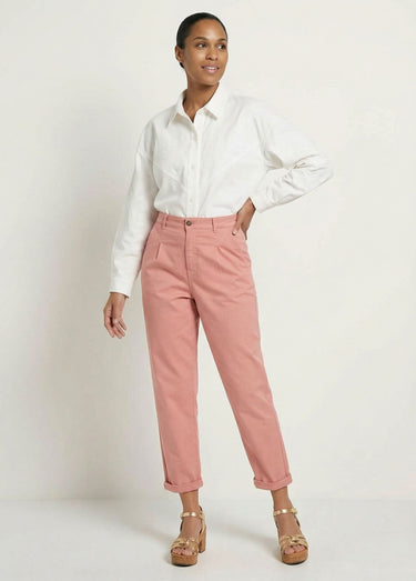 Jean couleur taille haute stretch Terracotta