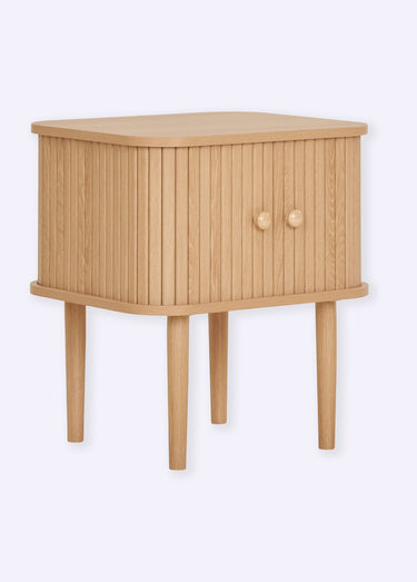 Table de chevet avec portes coulissantes Naturel