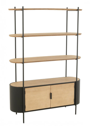 Etagère ovale chic métal et bois Naturel