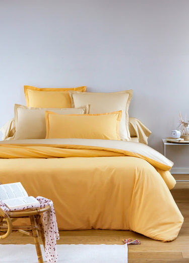 Taie pur coton uni RELAX Jaune banane