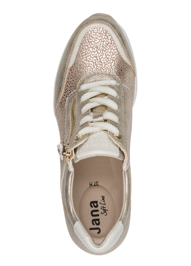 Sneakers métallisées semelle compensée Dore