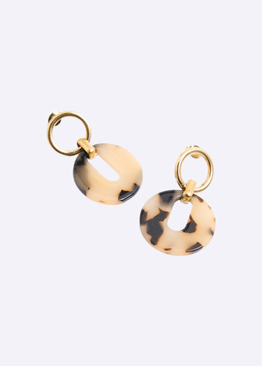 Boucles d'oreille acier inox et pendentif écaille Leopard