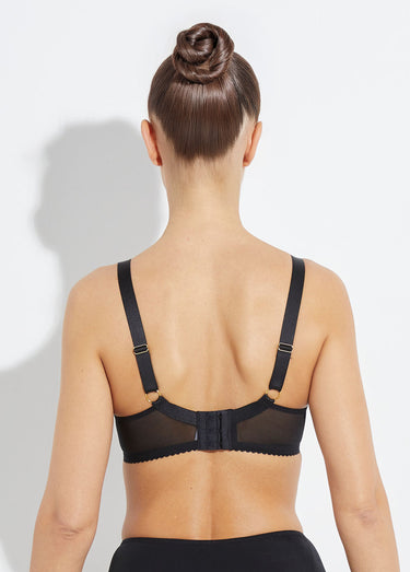 Soutien-gorge avec armatures maille fantaisie Noir