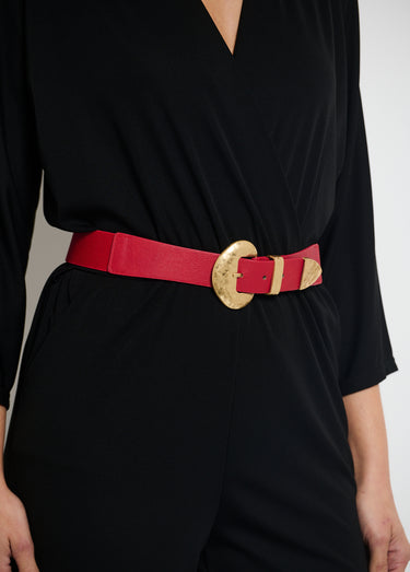 Ceinture élastique avec boucle métal Rouge