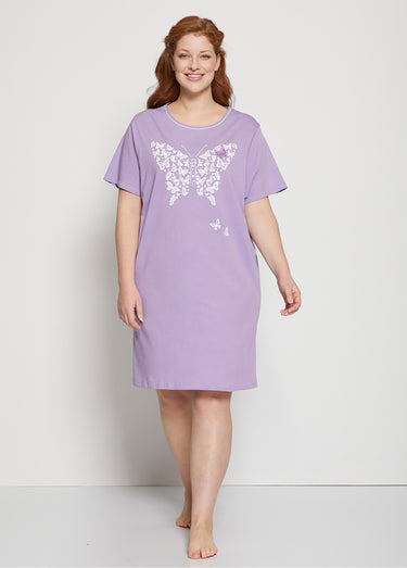 Chemise de nuit courte manches courtes Parme