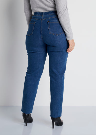 Jean 5 poches ceinture extensible coton stretch Bleu