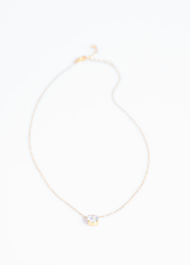 Collier acier inoxydable avec zirconium Dore