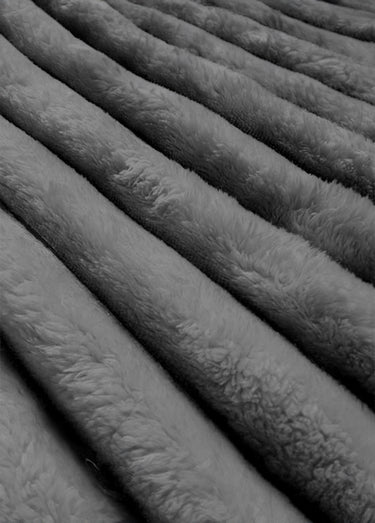 Housse de coussin grosses côtes, en sherpa Gris
